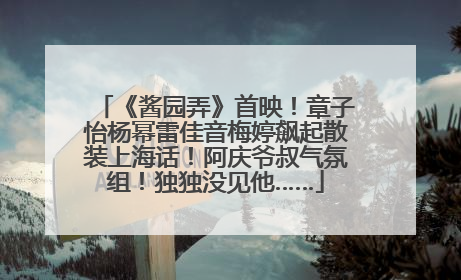 《酱园弄》首映！章子怡杨幂雷佳音梅婷飙起散装上海话！阿庆爷叔气氛组！独独没见他……