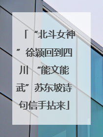“北斗女神”徐颖回到四川 “能文能武”苏东坡诗句信手拈来