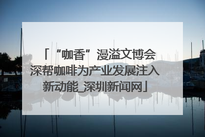 “咖香”漫溢文博会 深帮咖啡为产业发展注入新动能_深圳新闻网