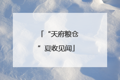 “天府粮仓”夏收见闻