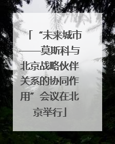“未来城市——莫斯科与北京战略伙伴关系的协同作用”会议在北京举行