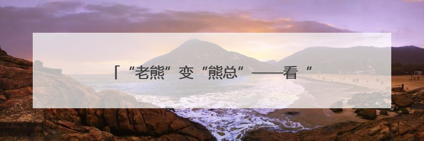 “老熊”变“熊总”——看“个转企”如何转出发展新空间