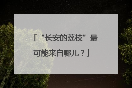 “长安的荔枝”最可能来自哪儿？
