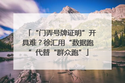 “门弄号牌证明”开具难？徐汇用“数据跑”代替“群众跑”