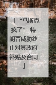 “马斯克疯了” 特朗普威胁终止对其政府补贴及合同