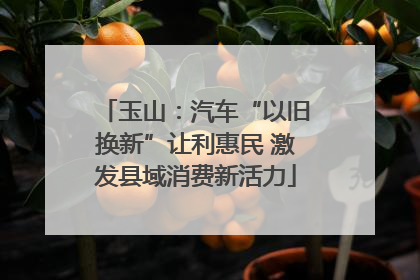 玉山：汽车“以旧换新”让利惠民 激发县域消费新活力