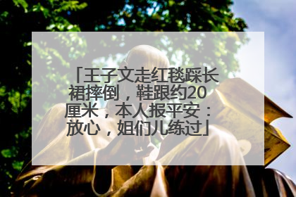 王子文走红毯踩长裙摔倒，鞋跟约20厘米，本人报平安：放心，姐们儿练过