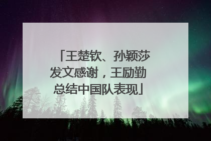 王楚钦、孙颖莎发文感谢，王励勤总结中国队表现