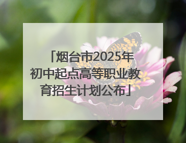 烟台市2025年初中起点高等职业教育招生计划公布
