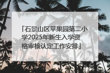 石景山区苹果园第二小学2025年新生入学资格审核认定工作安排