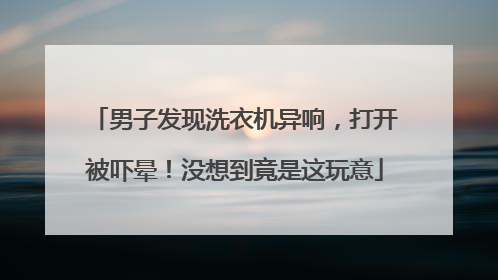 男子发现洗衣机异响，打开被吓晕！没想到竟是这玩意