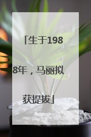 生于1988年，马丽拟获提拔