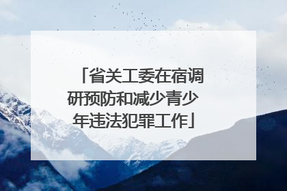 省关工委在宿调研预防和减少青少年违法犯罪工作