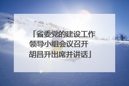 省委党的建设工作领导小组会议召开 胡昌升出席并讲话