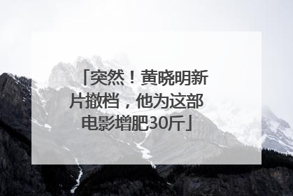 突然！黄晓明新片撤档，他为这部电影增肥30斤