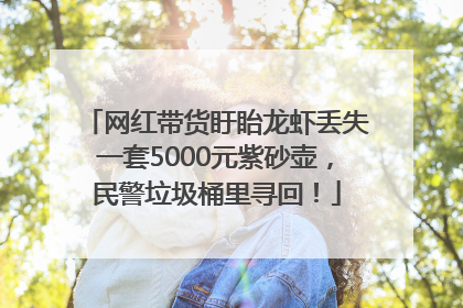 网红带货盱眙龙虾丢失一套5000元紫砂壶，民警垃圾桶里寻回！