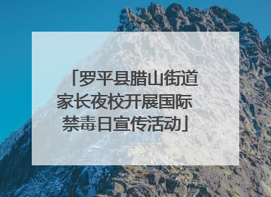 罗平县腊山街道家长夜校开展国际禁毒日宣传活动