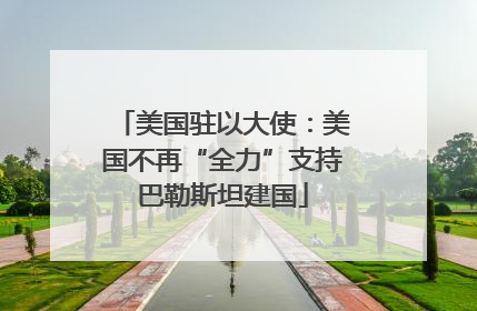 美国驻以大使：美国不再“全力”支持巴勒斯坦建国