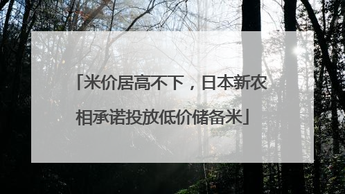 米价居高不下，日本新农相承诺投放低价储备米