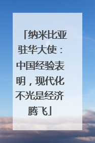 纳米比亚驻华大使：中国经验表明，现代化不光是经济腾飞