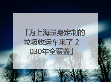 为上海量身定制的垃圾收运车来了 2030年全覆盖
