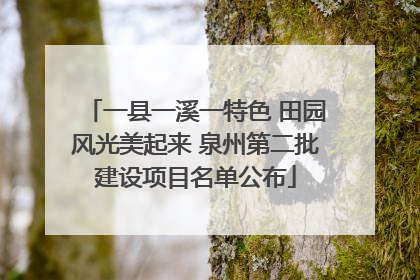 一县一溪一特色 田园风光美起来 泉州第二批建设项目名单公布