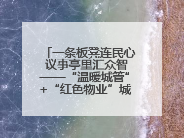 一条板凳连民心 议事亭里汇众智——“温暖城管”+“红色物业”城市管理进社区新模式绘就城市管理社区治理新画卷