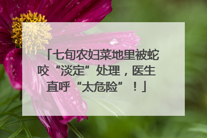 七旬农妇菜地里被蛇咬“淡定”处理，医生直呼“太危险”！