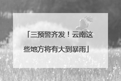 三预警齐发！云南这些地方将有大到暴雨