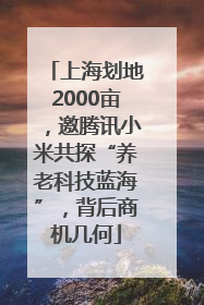 上海划地2000亩，邀腾讯小米共探“养老科技蓝海”，背后商机几何