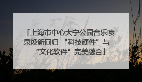 上海市中心大宁公园音乐喷泉焕新回归 “科技硬件”与“文化软件”完美融合