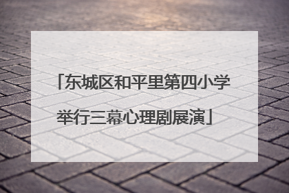 东城区和平里第四小学举行三幕心理剧展演