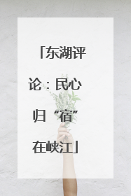 东湖评论：民心归“宿”在峡江