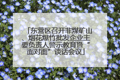 东营区召开非煤矿山、烟花爆竹批发企业主要负责人警示教育暨“面对面”谈话会议