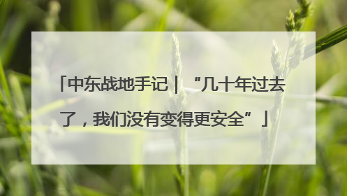 中东战地手记｜“几十年过去了，我们没有变得更安全”