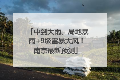 中到大雨、局地暴雨+9级雷暴大风！南京最新预测