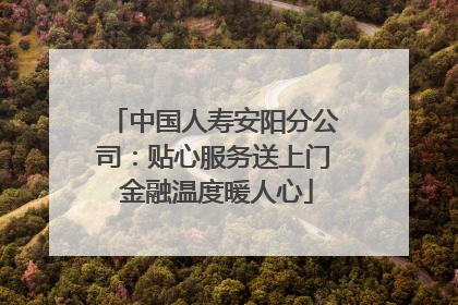 中国人寿安阳分公司：贴心服务送上门 金融温度暖人心