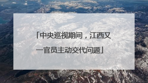 中央巡视期间，江西又一官员主动交代问题