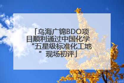 乌海广锦BDO项目顺利通过中国化学“五星级标准化工地”现场初评