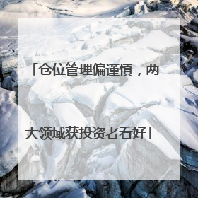 仓位管理偏谨慎，两大领域获投资者看好