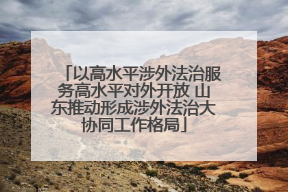 以高水平涉外法治服务高水平对外开放 山东推动形成涉外法治大协同工作格局