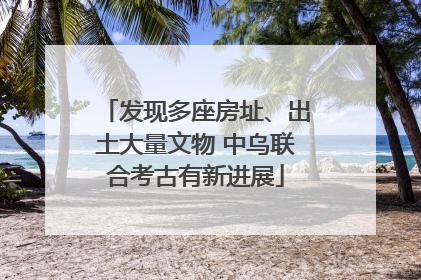 发现多座房址、出土大量文物 中乌联合考古有新进展