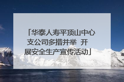 华泰人寿平顶山中心支公司多措并举  开展安全生产宣传活动