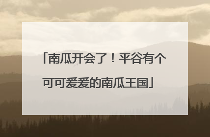 南瓜开会了！平谷有个可可爱爱的南瓜王国