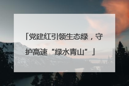 党建红引领生态绿，守护高速“绿水青山”
