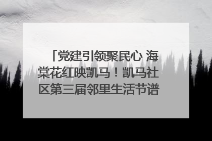 党建引领聚民心 海棠花红映凯马！凯马社区第三届邻里生活节谱写幸福新篇章