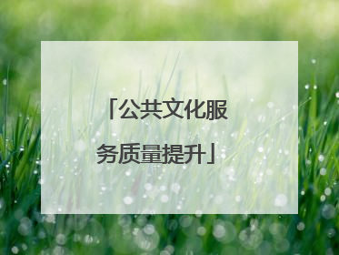 公共文化服务质量提升