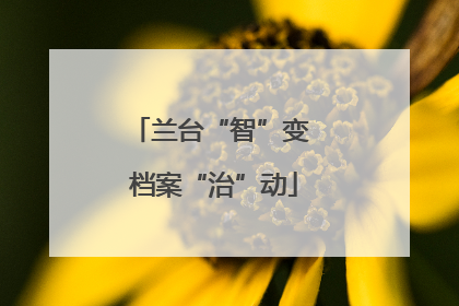 兰台“智”变 档案“治”动