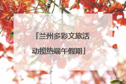 兰州多彩文旅活动搅热端午假期