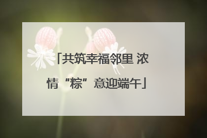 共筑幸福邻里 浓情“粽”意迎端午